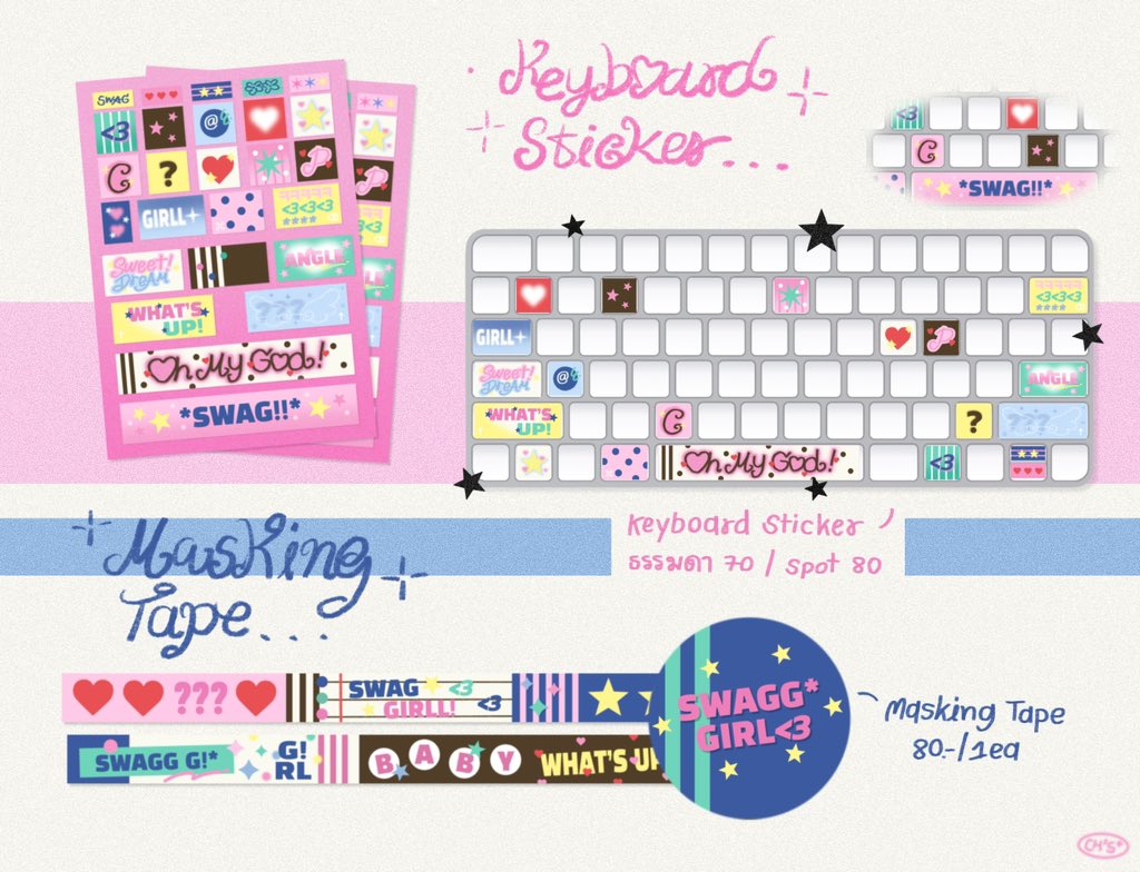 awwchiishere's tweet photo. pls kindly rt<3
สุ่มแจก 1 sets
— preorder 🪽💌
today - 19 oct

✶ Keyboard sticker (พร้อมส่ง)
ธรรมดา 70 / นูน,กากเพชร 80

✶ Masking tape SWAG* GIRL
80/1 *only40ea

📦reg35/ems55
🎱link form in mention https://t.co/cEe3POGBqF