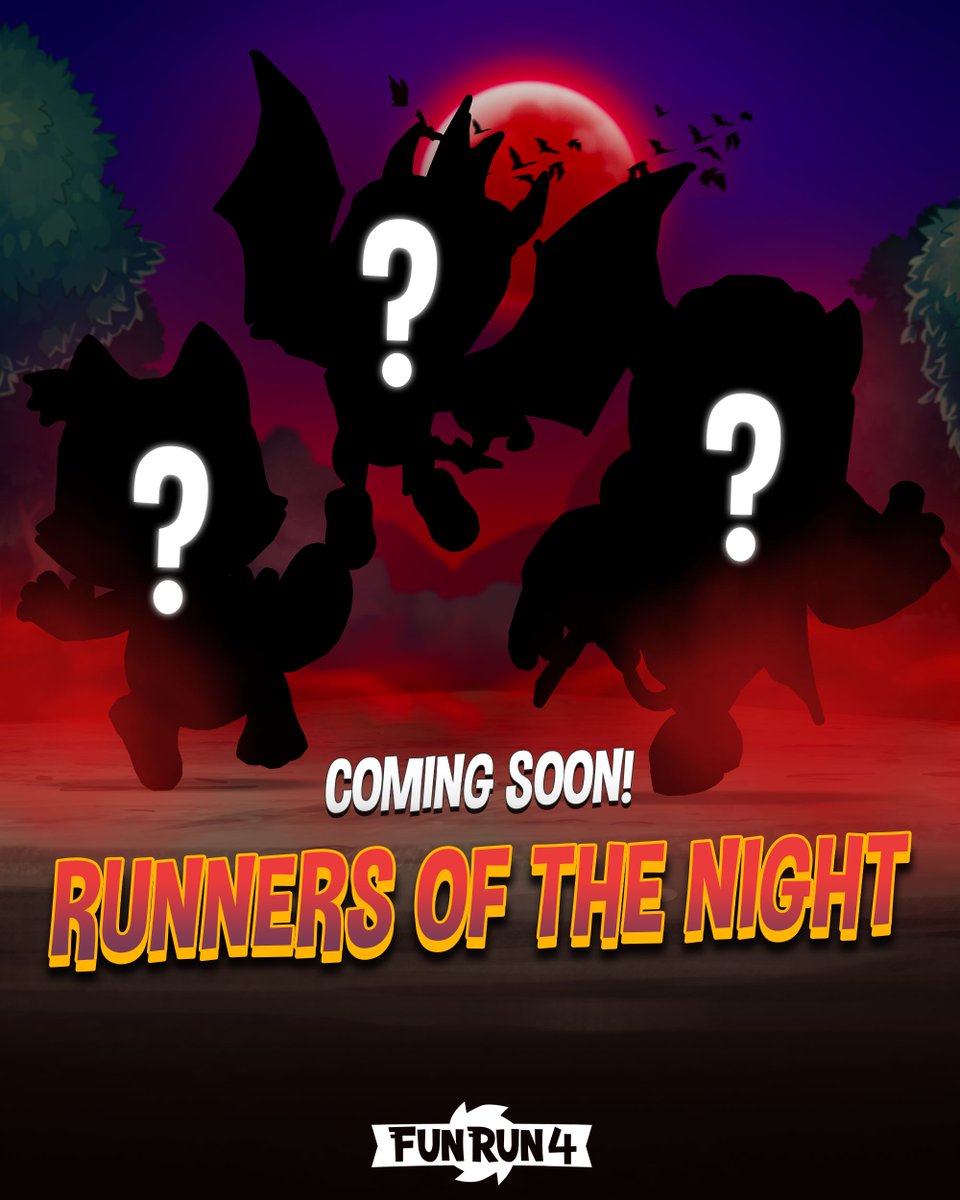 TheFunRun's tweet photo. With a blood red moon and creeping fog, spooky season is coming soon to Fun Run 4!
But what’s that casting shadows over the race? Check in this October for our yearly Halloween celebration, and find out what’s stalking the tracks this season. 

Get ready to rule the night! 🦇 https://t.co/mdoiDTTAbz
