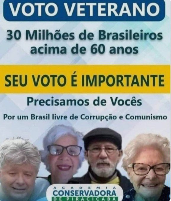 nelsonpaffi's tweet photo. Aos aposentados e idosos: Precisamos de seu voto consciente.
Está na hora de mudar o Brasil.