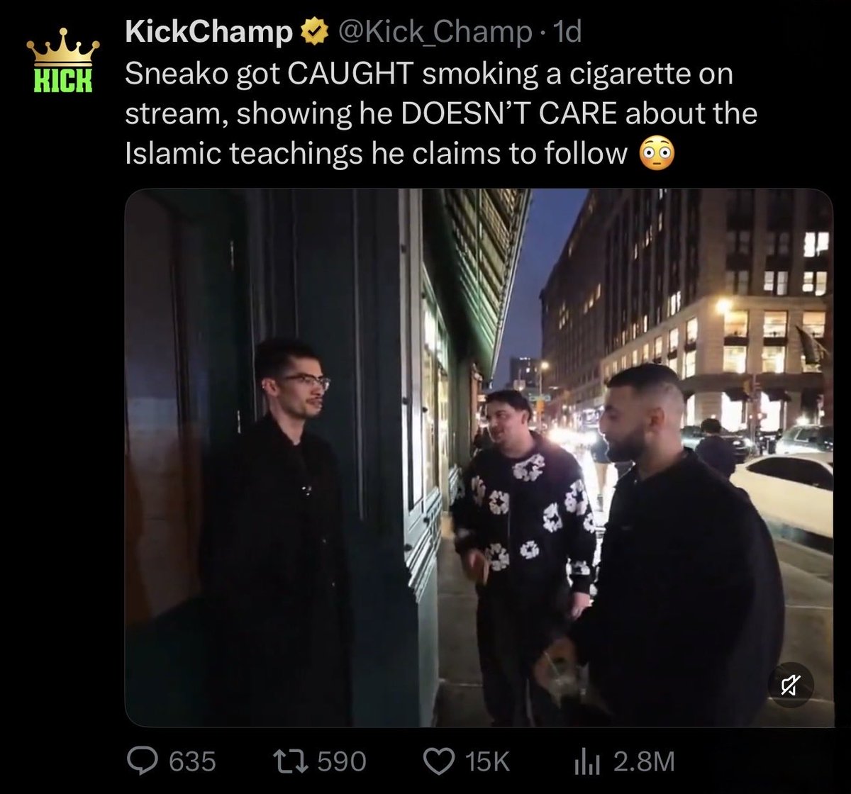 AltSNEAKO's tweet photo. 3 million views on an alleged cigarette. Islam is the only religion taken seriously. https://t.co/OynCCmeMjv