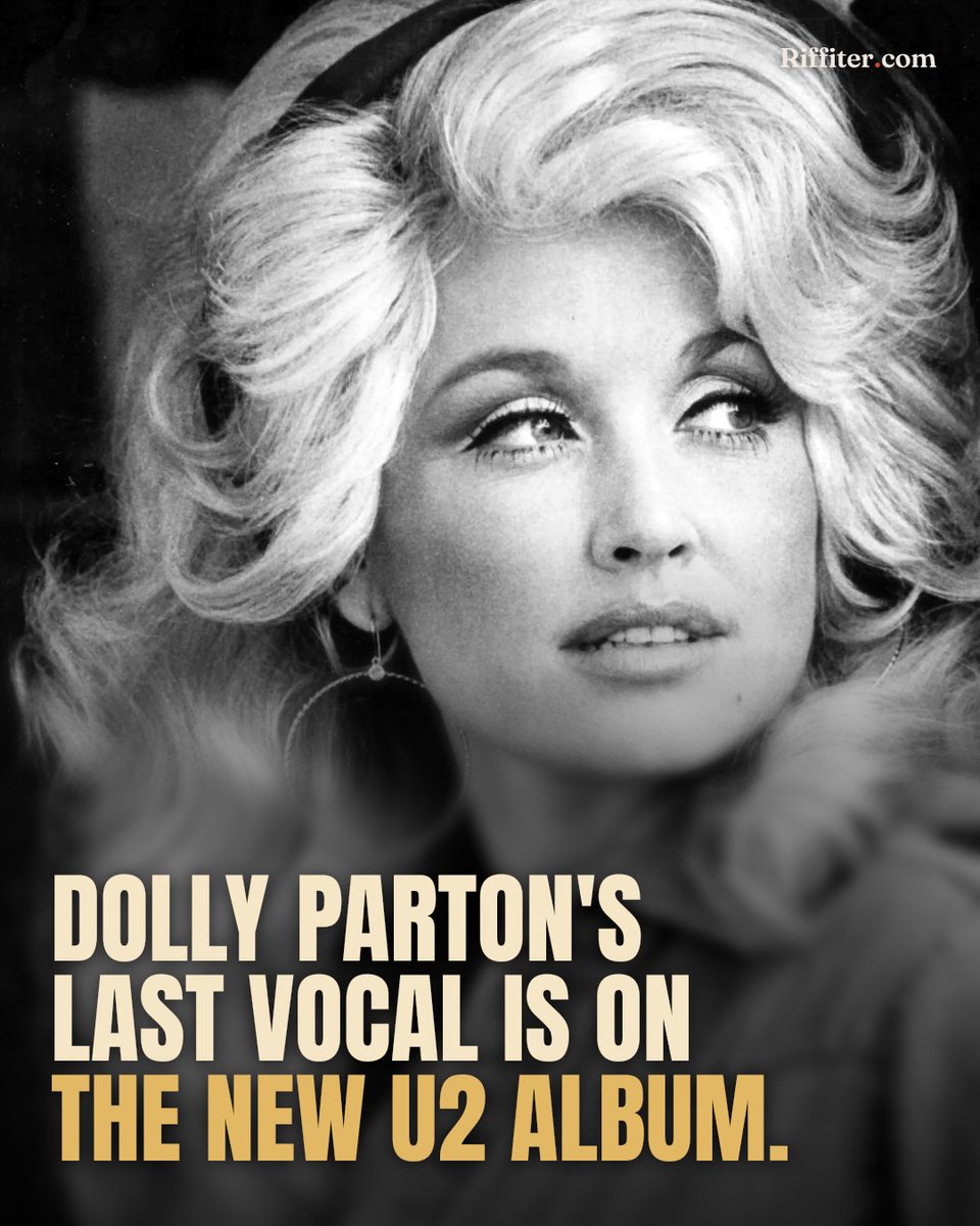 riffiter's tweet photo. Bono pitched Dolly Parton an Irish-folk idea. She said it was "a little too Irish" and gave him her own song, "Torn". She recorded it in June, already ill, and it closes the new U2 album, out November 13. https://t.co/MYTtWvMGXb