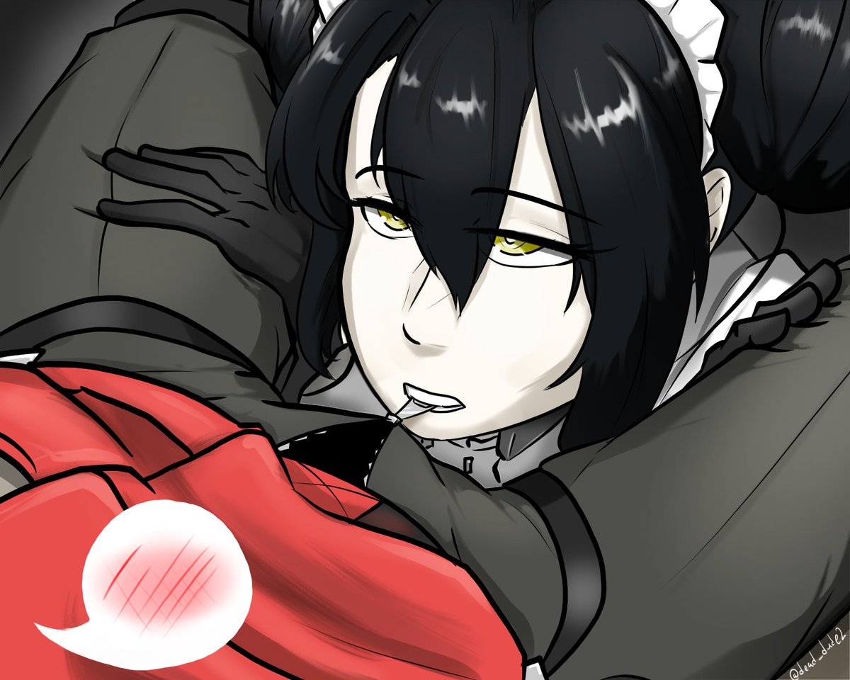 dead_dude2's tweet photo. How I imagine Agent undresses the commander 
(and asserts her superiority over other maids)

#GirlsFrontline2exilium #GirlsFrontline https://t.co/vJY7xmRsel