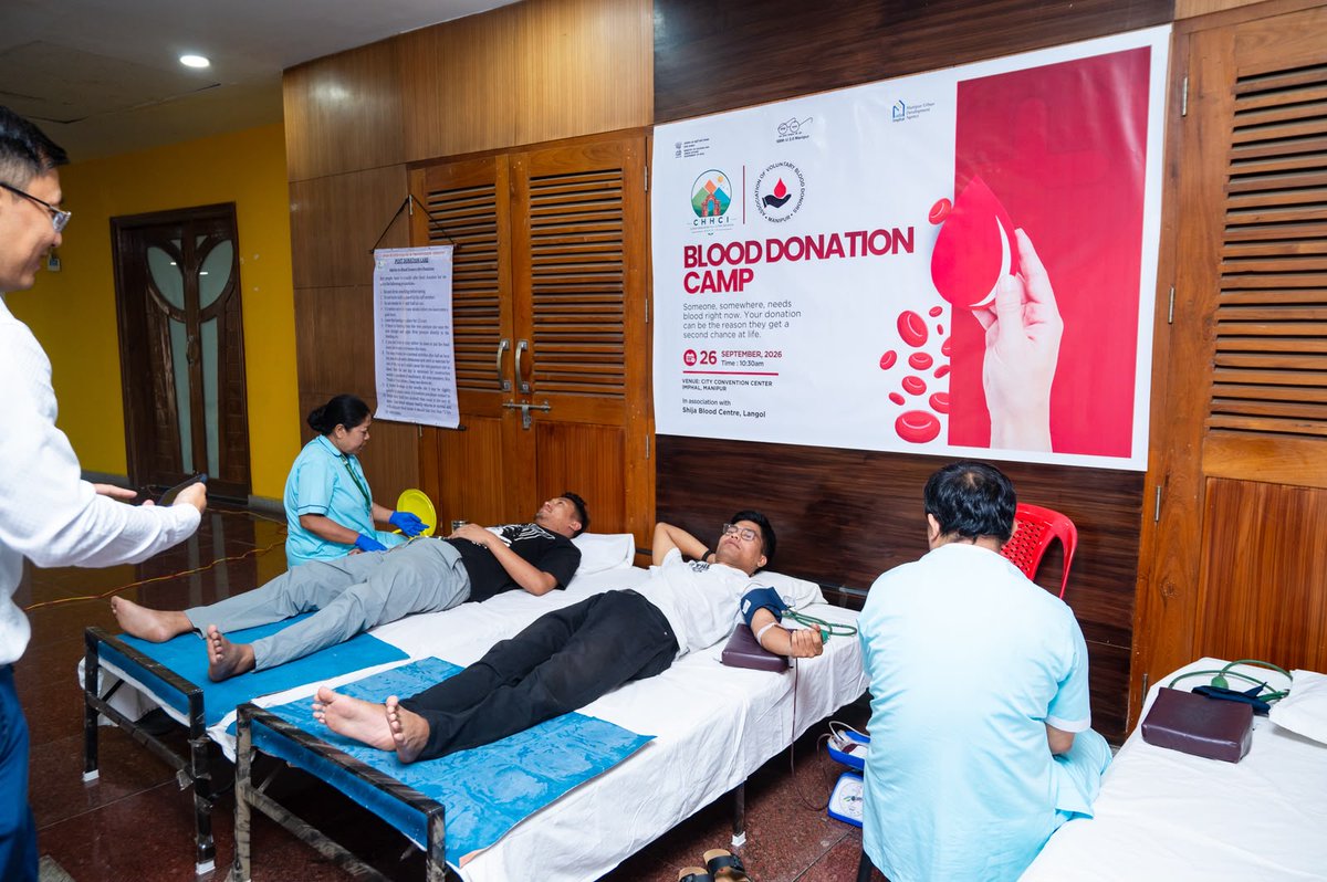 SbmUManipur's tweet photo. Blood Donation Camp - Bringing together communities.  A donation towards a healthier society.  #CHHCIManipur #SwachhManipur #SBMU @SwachhBharatGov @MoHUA_India https://t.co/mtzShcRCOm