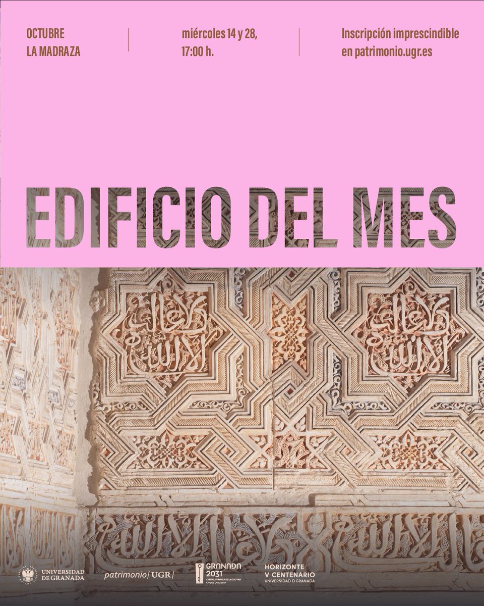 Patrimonio_UGR's tweet photo. #EdificioDelMes | Ya está aquí el ciclo que te invita a conocer los inmuebles universitarios. El curso 2026/27 comienza en La Madraza, ¿te vienes?
✍️Este viernes 2 de octubre abrimos formulario de inscripción. 
Más info: https://t.co/WkhTeVXdgr https://t.co/mAvAw8KemM