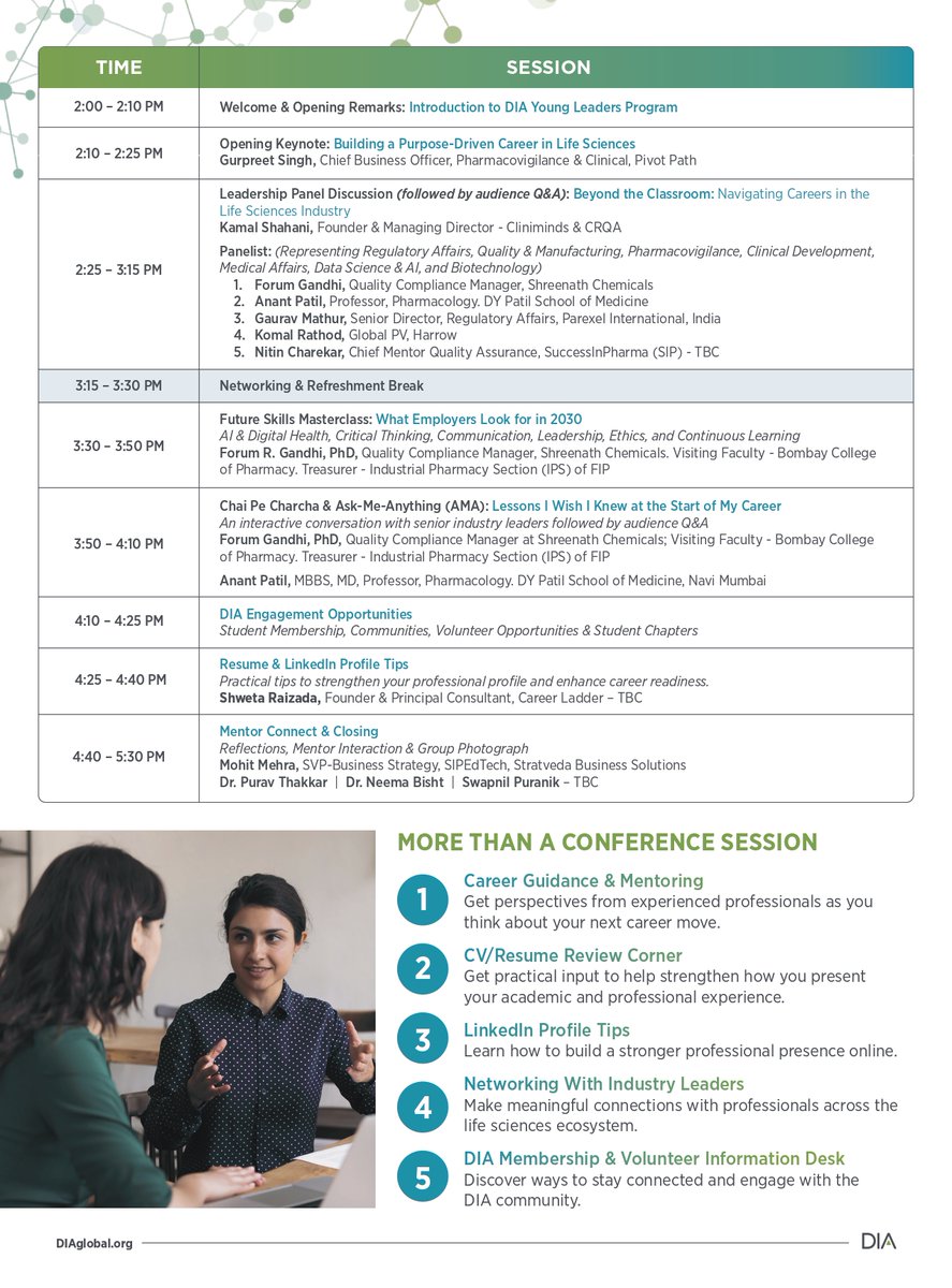 CXliniminds's tweet photo. DIA YOUNG LEADERS PROGRAM

Shaping the Next Generation of Life
Sciences Leaders
18 NOVEMBER 2026 | 2:00 PM – 5:30 PM
Alongside DIA India Annual Meeting 2026

#DIA #lifesciences #healthcare #healthcareprofessionals #graduates https://t.co/AkZBMHeT5K