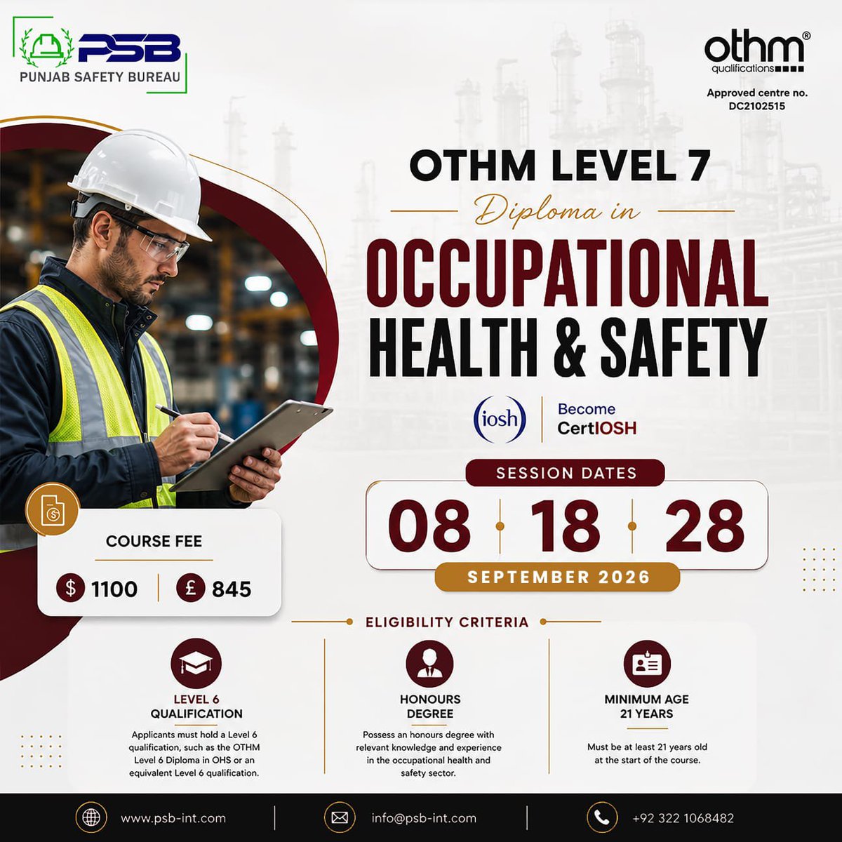 Punjabsafety's tweet photo. 🎓 𝐎𝐓𝐇𝐌 𝐋𝐞𝐯𝐞𝐥 𝟕 𝐃𝐢𝐩𝐥𝐨𝐦𝐚 𝐢𝐧 𝐎𝐇𝐒𝐌 – 𝐄𝐧𝐫𝐨𝐥𝐥𝐦𝐞𝐧𝐭𝐬 𝐎𝐩𝐞𝐧!

The ultimate qualification to boost your OHS career and unlock top-up Master's degrees worldwide.

🏛️ 𝐀𝐩𝐩𝐫𝐨𝐯𝐞𝐝 𝐎𝐓𝐇𝐌 𝐂𝐞𝐧𝐭𝐫𝐞 https://t.co/XEXobN6XCb