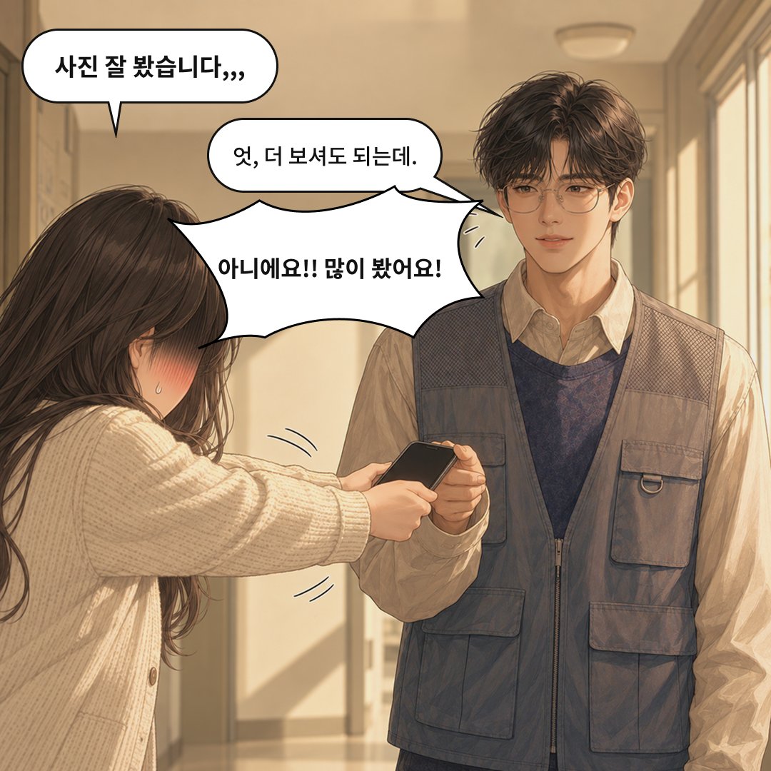 nuaroomOfficial's tweet photo. 토요일 오후 4시 12분. 봉사모임 뒷정리가 끝난 복지관 복도.

재미없을 정도로 반듯한 남자였다. 공손한 말투에 태도.

단체사진 좀 찾아달라며 건네받은 그의 휴대폰에서, 실수로 홈 화면이 열렸다.

거기엔, 너무 익숙한 아이콘 하나가 보였다.
…내가 매일 밤 들어가는, "그" 앱이었다.

⭐IOS: https://t.co/1iHLSzy3Vk
⭐Android: https://t.co/YQna8QOdh1
⭐누아룸 공식 디스코드: https://t.co/EBCewG75QC