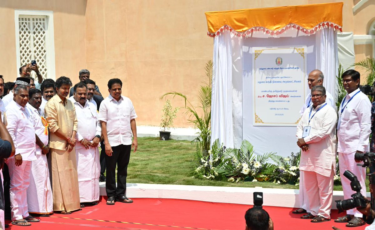 THChennai's tweet photo. Following renovation to the tune of ₹10.25 crore, the Gandhi Memorial Museum in #Madurai was inaugurated by #TamilNadu Chief Minister C. Joseph #Vijay on Monday. 

📸: R. Ashok (@ashokfoto) / The Hindu https://t.co/KD83t7PsZX
