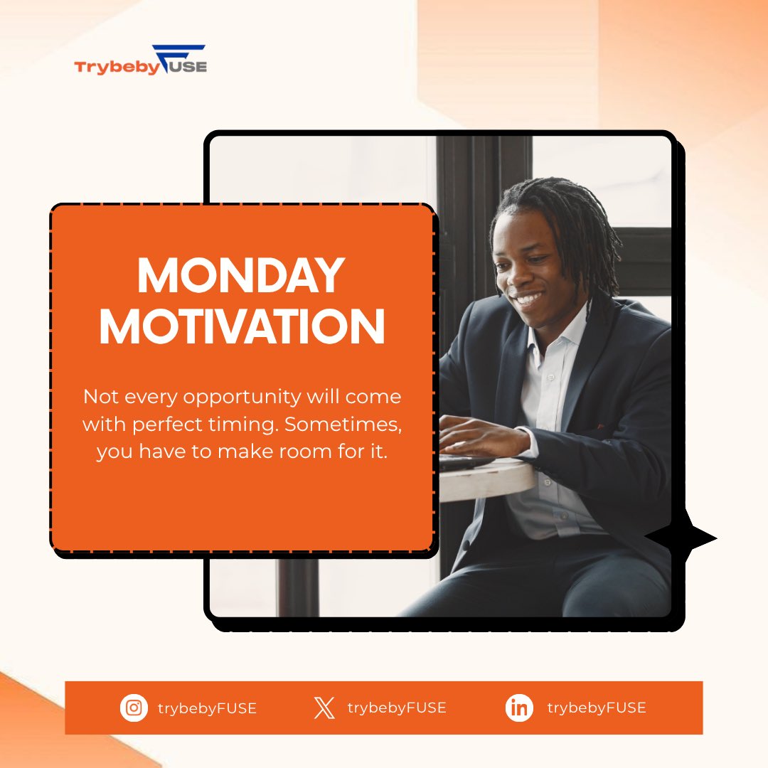 TrybebyFUSE's tweet photo. Sometimes, the opportunity you’ve been waiting for requires you to create space for it. 

Say yes to learning. Try something different. Put yourself out there.

You never know what might come from it.

#MondayMotivation 
#TrybebyFUSE https://t.co/jDiwdxpWYA