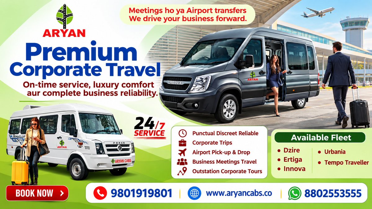 aryan77645's tweet photo. Premium Corporate Travel by Aryan Cabs 🚐 Airport Transfers &amp; Business Trips. 📞 9801919801 | WhatsApp 8802553555 🌐 https://t.co/PH4ahpgALM #AryanCabs #CorporateTravel https://t.co/PTrIJ3WU45
