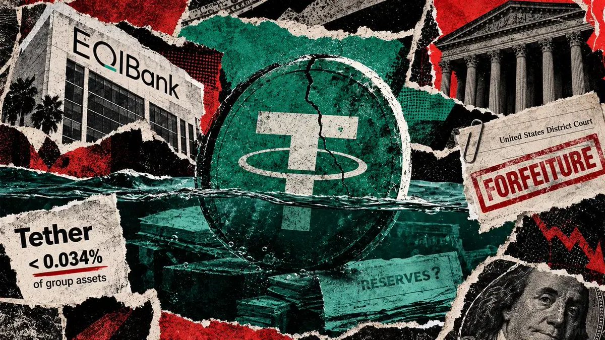 RWABDUS's tweet photo. Sept. 25: Tether said EQIBank exposure was under 0.034% of group assets; its USDT-reserve link remains unproven。

九月二十五日，Tether称EQIBank敞口低于集团资产的0.034%；与USDT储备的关联仍未证实。

#RWABD #Web3 #Stablecoins #Payments #Redemption https://t.co/6R80ZBQmuk