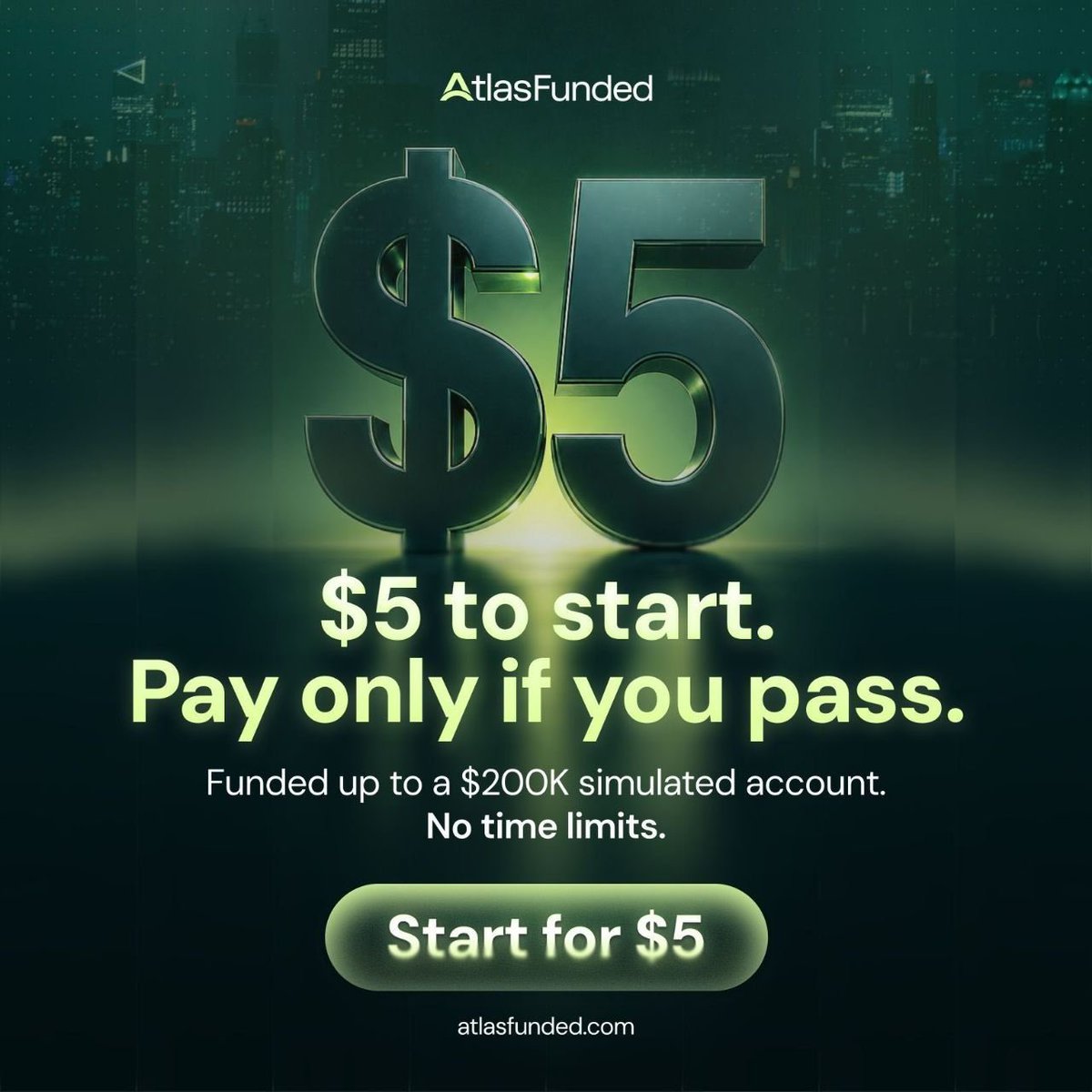 bobbthetrader's tweet photo. Start for $5. Pay only if you pass.

Funded up to a $200,000 simulated account, with clear rules that stay the same the whole way through.

At this price, the only real risk left is never finding out what you could have done.

Prove your skills right now:

https://t.co/clQ2bEc6ig https://t.co/B5E4QeW0H2