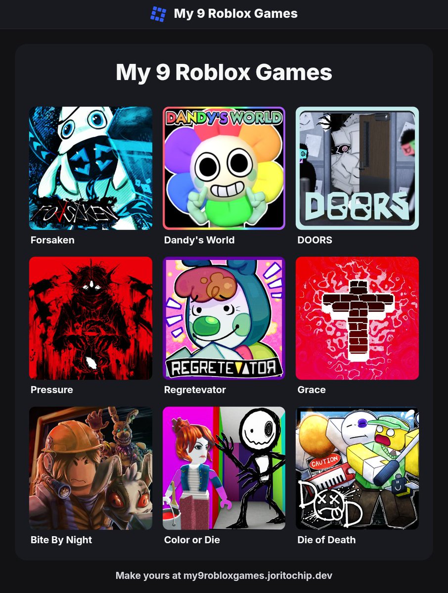 AndrixtZer0's tweet photo. Mis 9 juegos favoritos de roblox :b https://t.co/xy1S3MHCz4