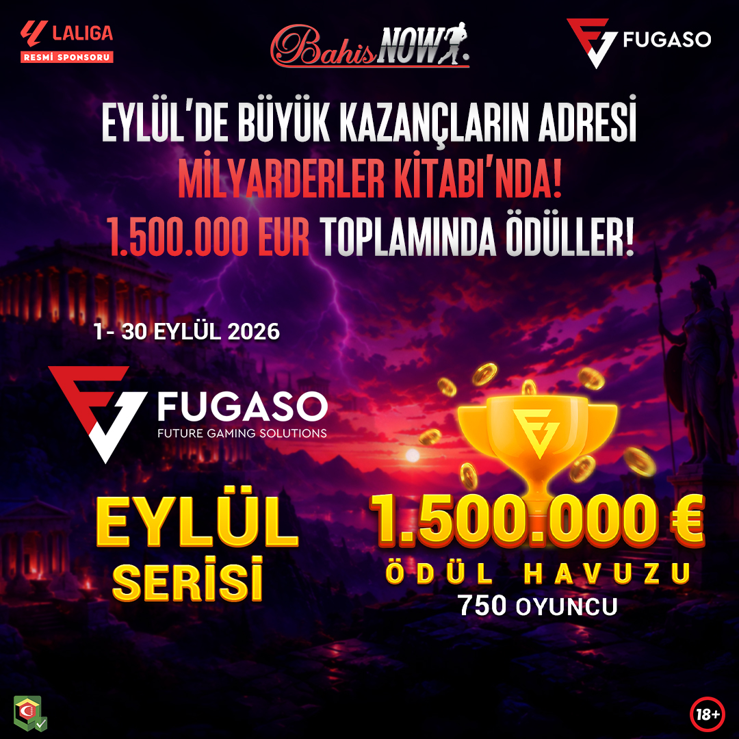 BahisNow66's tweet photo. 🎰 Fugaso Eylül Serisi Turnuvası BahisNow’da devam ediyor!  

💵 1.500.000€ ödül havuzlu turnuvaya dahil oyunları oyna, büyük ödülleri yakala!  

💰 BahisNow'a üye ol, kazanmaya başla.  

🔗 BahisNow giriş linki profilde. https://t.co/qiQ68MmRmX