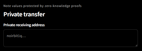 NOIRBIT20's tweet photo. Minting, indexing, and transfer functions have all been successfully tested.

We’re now testing the marketplace. 👀

Did you notice what’s different about the shielded address below? 👇

Progress: 90%
[█████████░] 90% 🔒₿

#NOIRBIT #NOIR https://t.co/R2mbG6FwNf