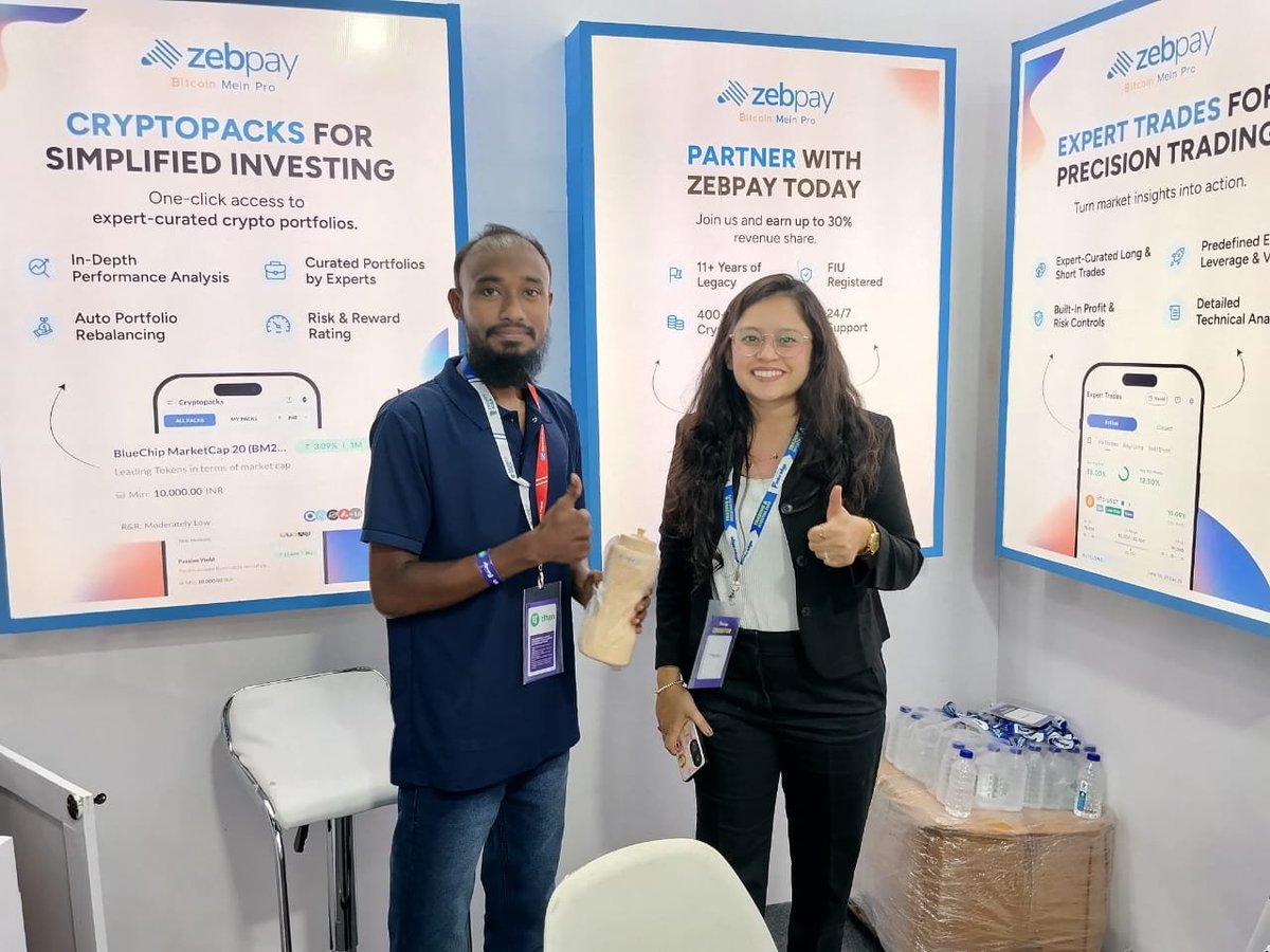 zebpay's tweet photo. Day 2, done! 🧡
Another day of great conversations, new connections and plenty of #crypto discussions at the #FinbridgeExpo.
Thanks to everyone who stopped by the ZebPay booth! 👋 https://t.co/GuHUVkMbNn