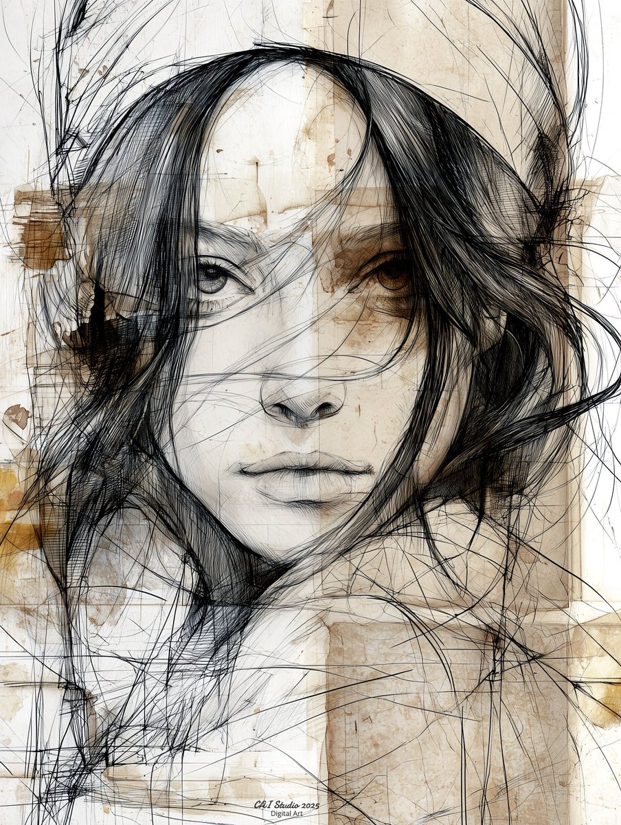 CaiDigital84438's tweet photo. Sketch of a Young Woman - Digital art (AI)
Perhaps identity is not a finished portrait, but an endless collection of lines we keep redrawing.
#ArtAndSoul #HumanNature #SketchArt #Introspection #DigitalArt #CAIStudio https://t.co/8vyVFahYf6