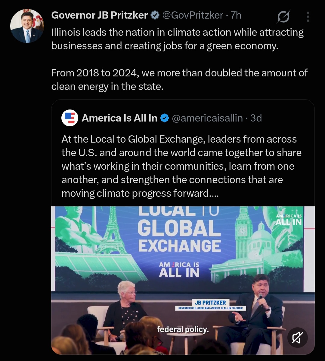 CollinCorbett's tweet photo. Fact check: Illinois is 45th in job growth under Pritzker and energy bills are up more than 53% over the past five years. https://t.co/JBpYVJlaJ4