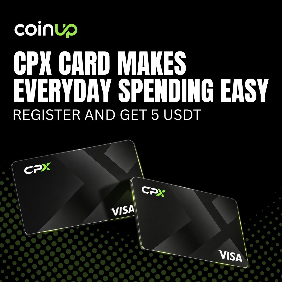 CoinUpOfficials's tweet photo. One account, one card to bring your assets into everyday life. 💳 🌍

With CPX Card, your digital assets can go beyond trading and into more everyday payment scenarios.

🎁 Register and get 5 USDT

Apply now 👉 https://t.co/O5qtH1xekv https://t.co/q3WHODfLHy