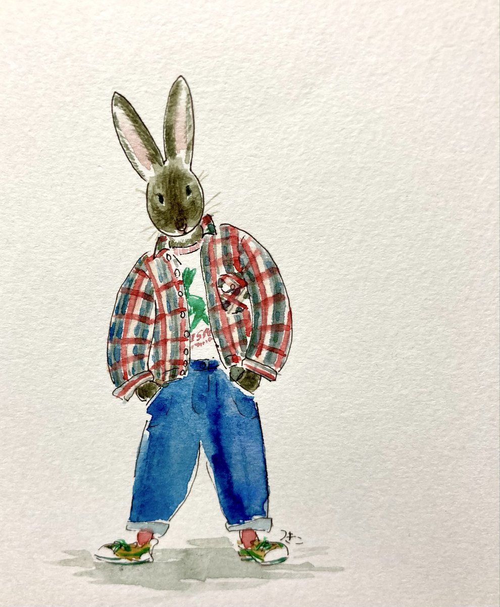 flemyrabbit's tweet photo. チェックのネルシャツ流行ってる。かわいいけど着こなし難易度高いよね🐰 https://t.co/Nz4EoEl8bU
