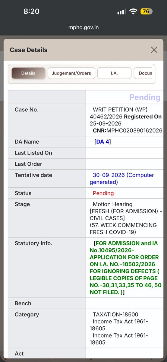 rambajajgst's tweet photo. Retweet For Support Early Hearing

Bad News From MP High Court 

Writ Petition filed by Madhya Pradesh Tax Consultants Association (MPTCA) and Sarthak Choudhry, Both for extention of due date of tax audit listed in MP High Court for hearing on 30th Sept, 2026 😢

#Extension 
#ExtendTaxAuditDate 

Ram Bajaj
8696424223

For Regular GST Updates, Join this Group
https://t.co/xfAKdNMUwv