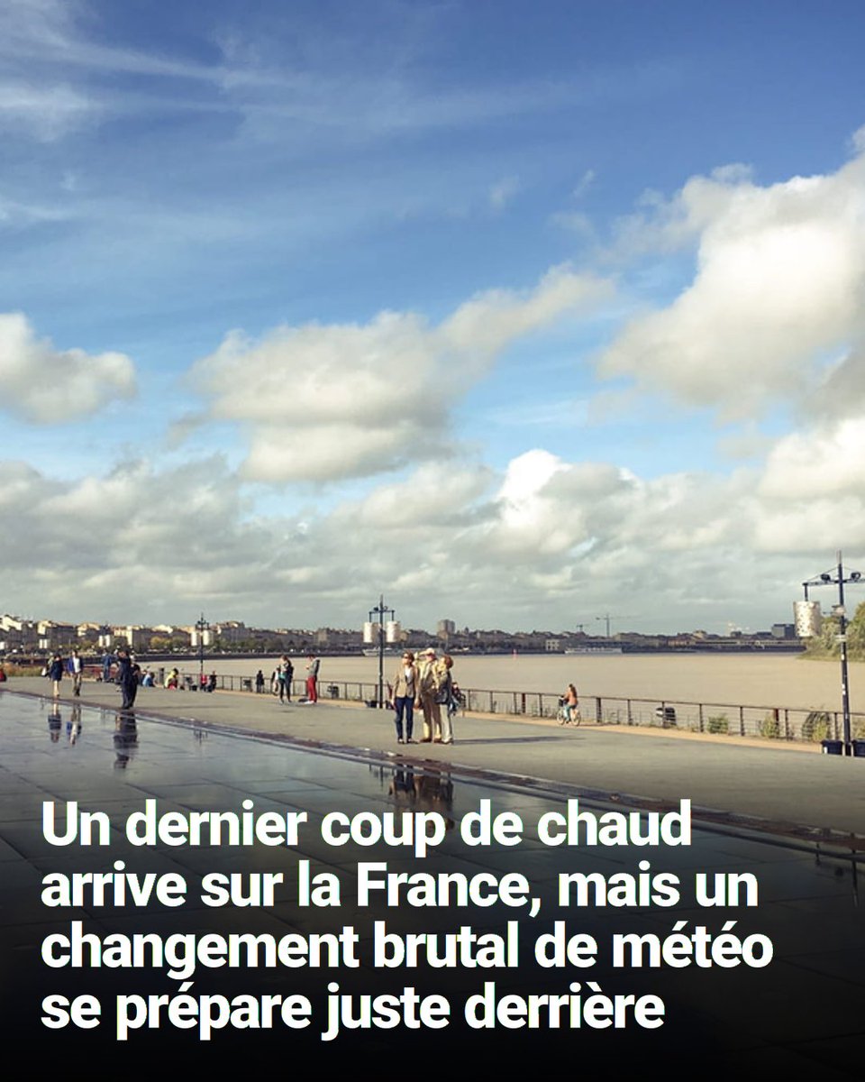 JDFDeco's tweet photo. Un dernier coup de chaud arrive sur la France, mais un changement brutal de météo se prépare juste derrière https://t.co/rbD5d2gcXj https://t.co/nDzvxTKv9n