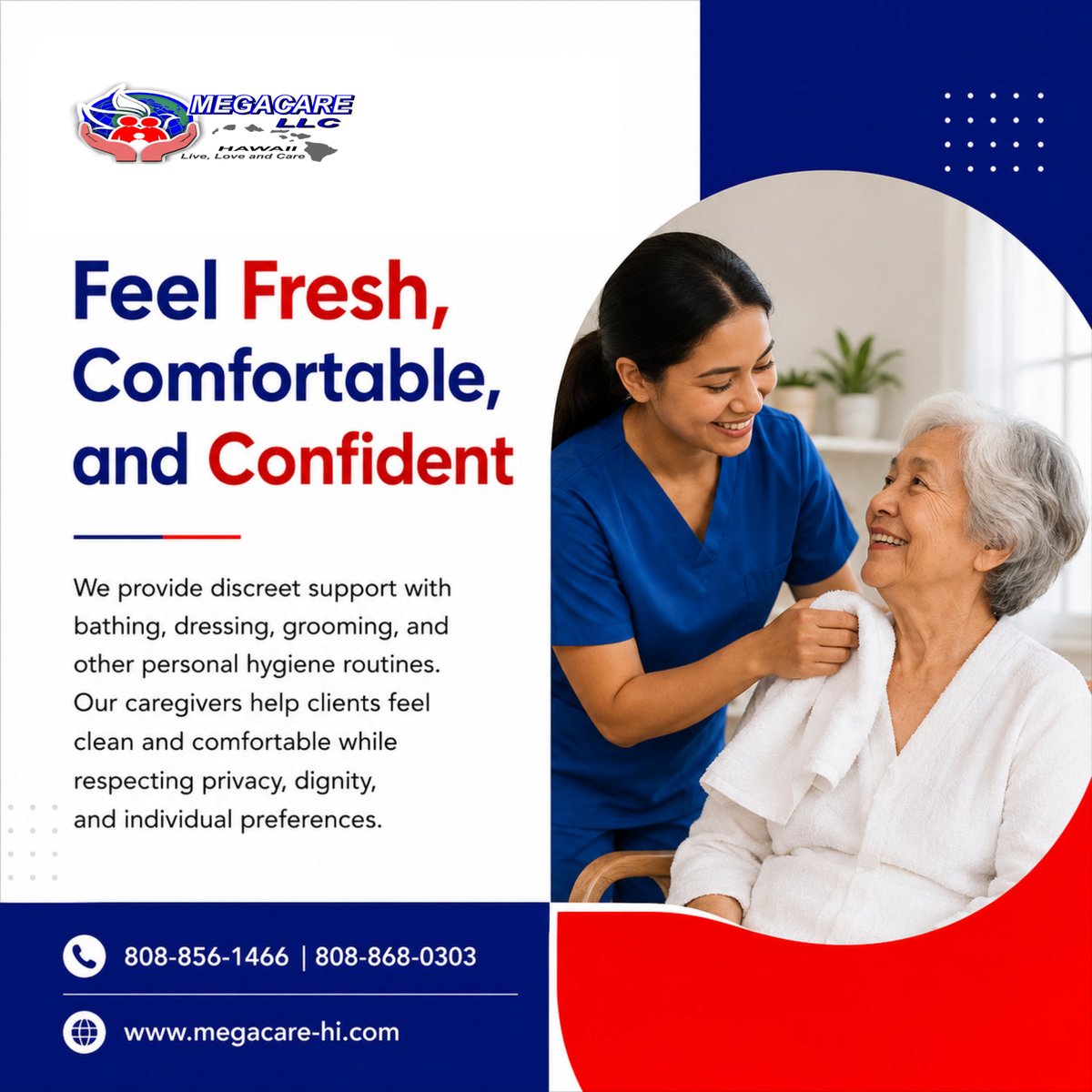 MegacareLLCHI's tweet photo. Is your loved one finding personal hygiene routines more difficult?

We provide discreet support that promotes cleanliness, comfort, and confidence at home. 
Call us today to discuss respectful personal care assistance. 

#WailukuHI #HomeCare #DailyHygiene #PersonalCareSupport https://t.co/qtR2ChJiMD