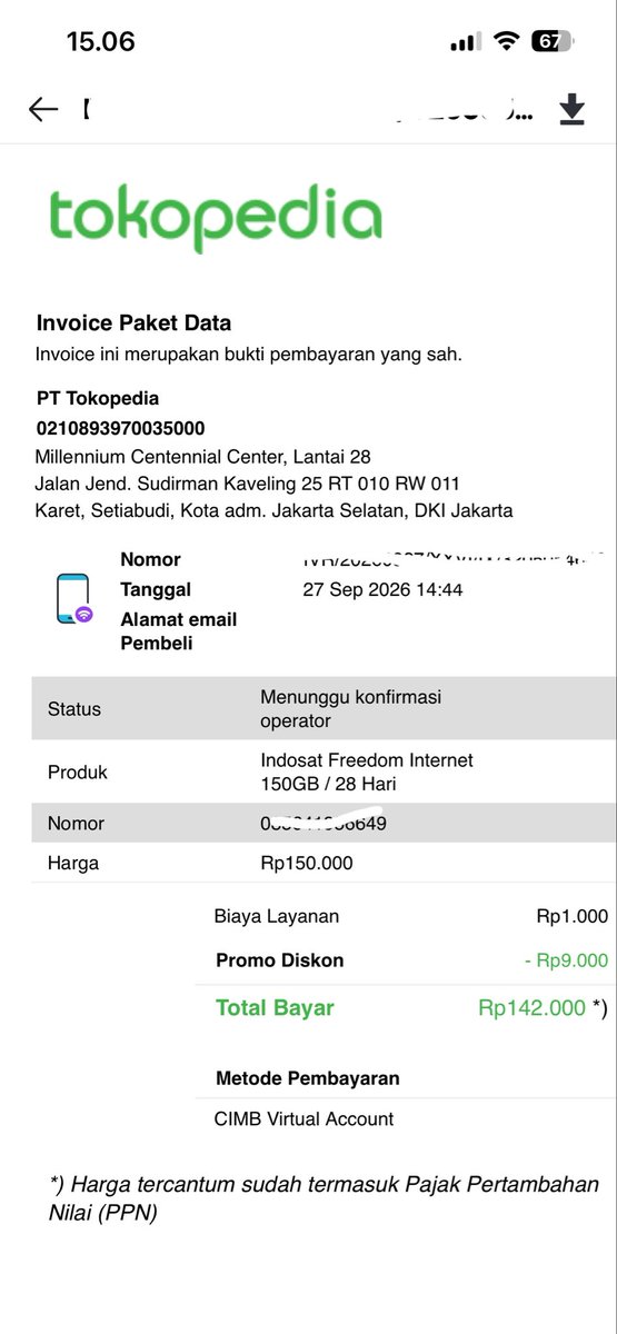 cimmmmm_'s tweet photo. @indosatim3 beli tiket paket data dari kemarin ga masuk min gimana ini parah rating 1 aja gajelas banget https://t.co/SUtnK2Sluz