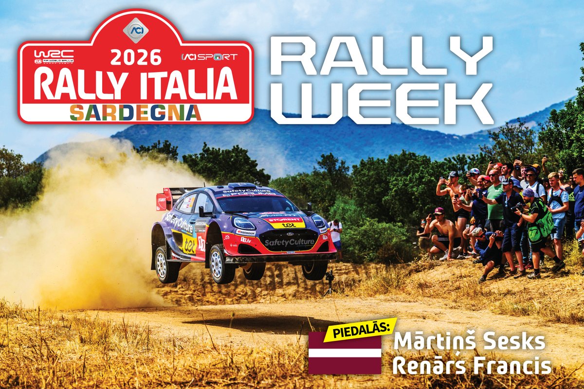 LVRally's tweet photo. Šonedēļ noslēgsies @OfficialWRC 2026. gada sezona. Noslēgsies arī pašreizējo #Rally1 automašīnu ēra. Bet nenoslēgsies mūsu atbalsts 🇱🇻Mārtiņam Seskam / 🇱🇻Renāram Francim - kurus sagaida pārbaudījumiem piepildīts nedēļas noslēgums, startējot 🇮🇹 @Rally_d_Italia ātrumposmos! 🤞 https://t.co/H5OKHlAz4Y