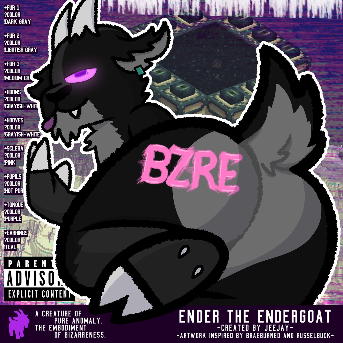 _endergoat_'s tweet photo. @russelbuck album cover with Ender. I already posted this on Bksy, but I wanna start posting my art over here too 🐐
#furryart #goatfurry #minecraftart #albumcover #russelbuck https://t.co/Kp22GqdnqL