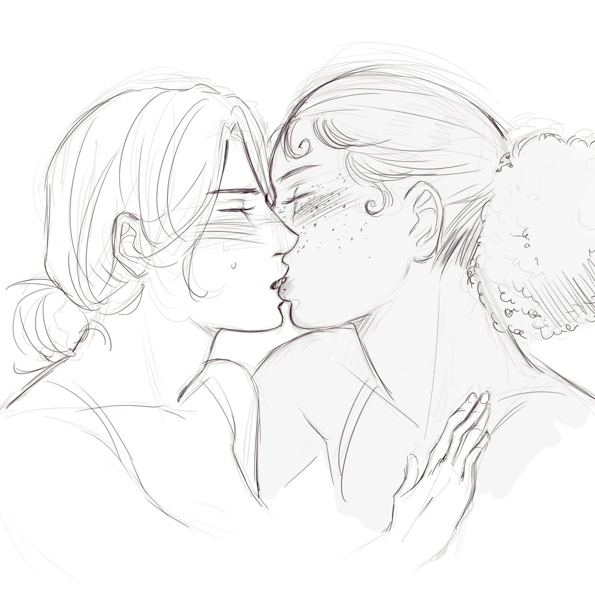 edeninblooom's tweet photo. I cant post this on the main platform. the haters will sabotage me 

#oc 

I dont know how to draw people kissing ok https://t.co/aTNvM59yuW