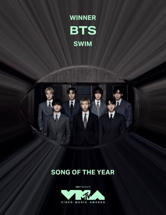BTSV_JPN's tweet photo. 【2026  MTV Video Music Awards】

3冠達成しました🎉
おめでとうございます✨
🏆Song of the Year - SWIM
🏆️Best K-Pop - SWIM
🏆️Best Group

毎日の投票お疲れ様でした🫂

#BTS_ARIRANG
#BTS_SWİM 
#VMAs
#BTSV #キムテヒョン https://t.co/HGkTQcCgvI