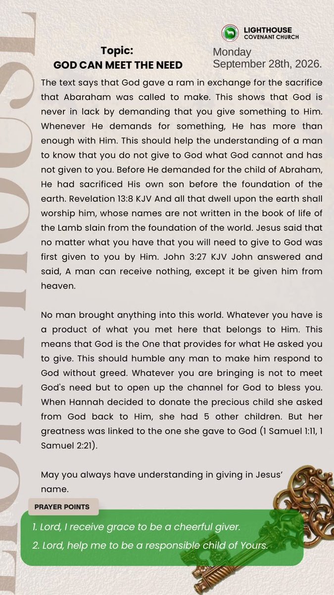 Obasoto_Obafemi's tweet photo. The Key Devotional https://t.co/oobmDlX1B6