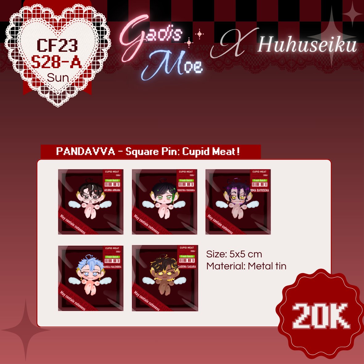 huhuseiku's tweet photo. ──── ୨୧ ────
𐔌՞. .՞𐦯 #PANDAVVA Catalog 

𐔌 i ꒱Will upload real pict soon!

✦ Square Pin Cupid Meat
✦ Halloween Keychain
✦ Sticker Tamagochi
✦ Plush Tamagochi Keychain

#pandavvarung #CF23
──── ୨୧ ──── https://t.co/p6jnLckAc0