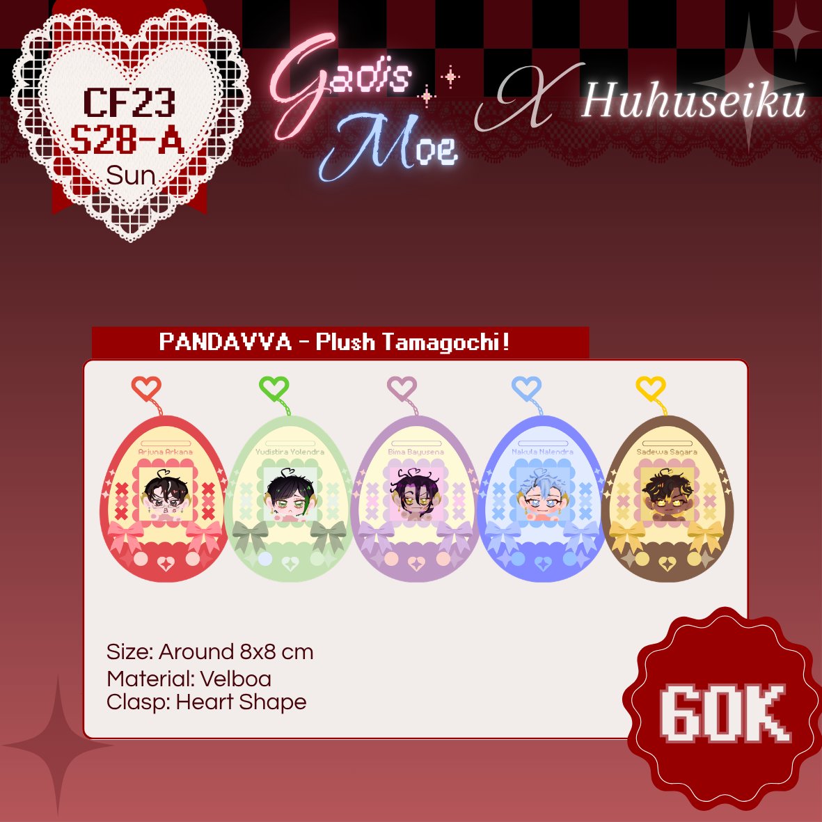 huhuseiku's tweet photo. ──── ୨୧ ────
𐔌՞. .՞𐦯 #PANDAVVA Catalog 

𐔌 i ꒱Will upload real pict soon!

✦ Square Pin Cupid Meat
✦ Halloween Keychain
✦ Sticker Tamagochi
✦ Plush Tamagochi Keychain

#pandavvarung #CF23
──── ୨୧ ──── https://t.co/p6jnLckAc0