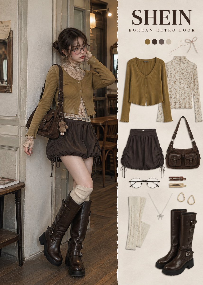 nx_mimi_'s tweet photo. SHEINで作る韓国レトロコーデ4選🇰🇷🍂 https://t.co/ul1Xzustib