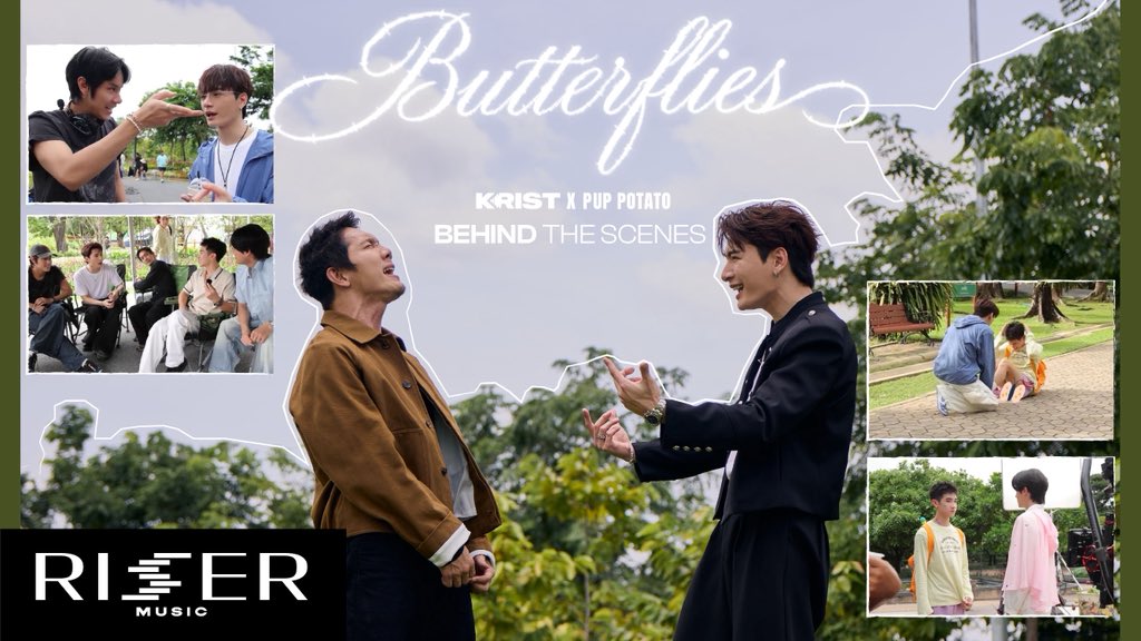 RiserMusic's tweet photo. BEHIND THE SCENES | Butterflies - KRIST x PUP POTATO🦋
เบื้องหลังการถ่าย MV จะสนุกขนาดไหน รอดูกันนะค้าบบบ!!

#️⃣ButterfliesKRIST_BehindTheScenes
📅 TODAY | 6 PM (ICT)
🔗 YouTube : RISER MUSIC
https://t.co/FqjEH5Iqy4

#ButterfliesKRISTxPUPPOTATO
#KristPerawat
#RISERMUSIC https://t.co/2QAs5nVNyn