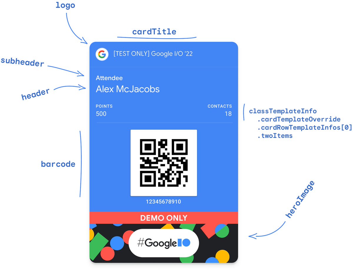 GooglePayDevs's tweet photo. Create a ✨ custom experience ✨ for your business offers in Google Wallet with the Generic pass class.

You'll be able to incorporate a bar code or QR code, multiple rows of information, and pass details.

Get started with our codelab ➡️ https://t.co/CG4zSH5fKV https://t.co/0qXPmrJ3FJ