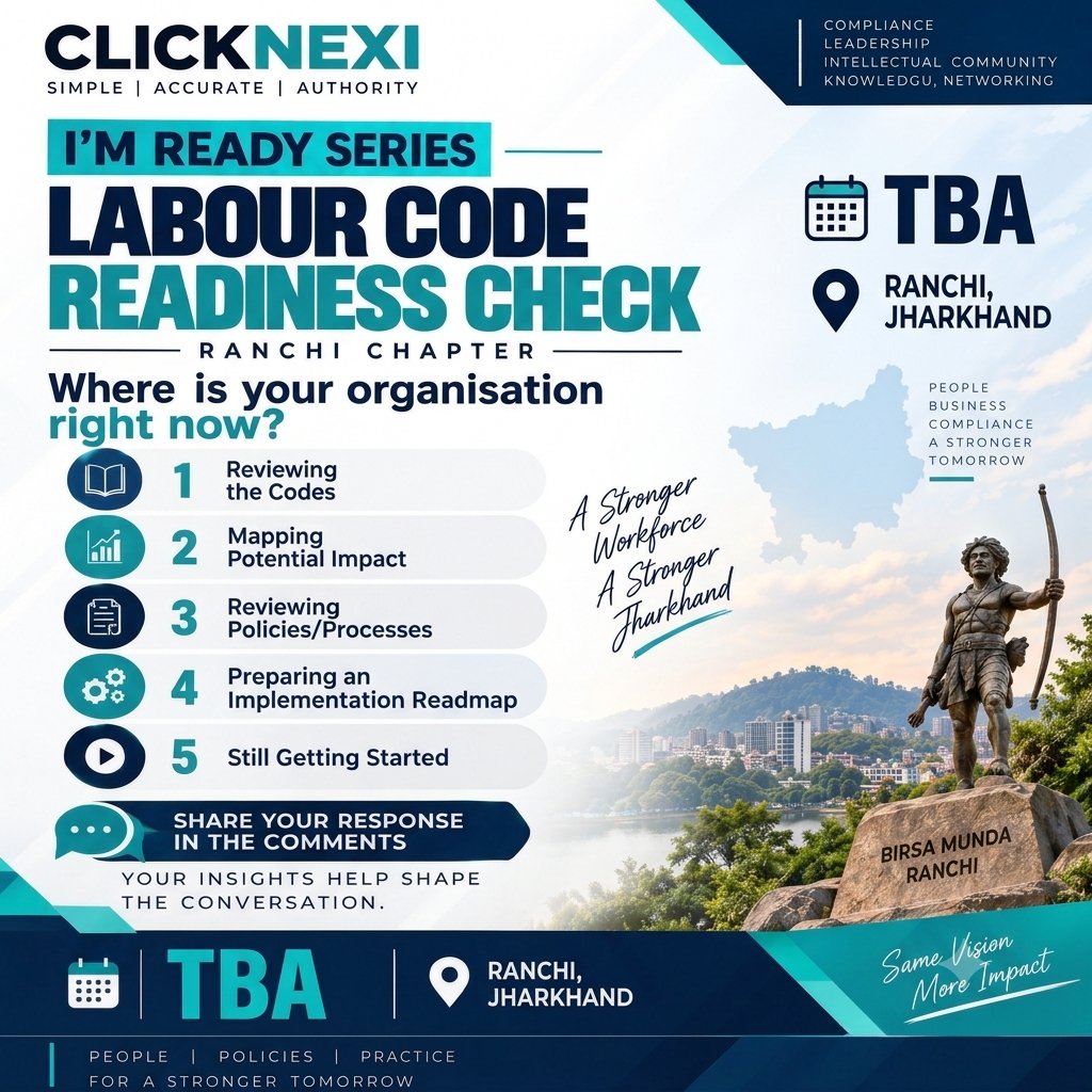 ClickNexi's tweet photo. Labour Code readiness check:

1️⃣ Reviewing
2️⃣ Mapping impact
3️⃣ Reviewing policies
4️⃣ Building a roadmap
5️⃣ Getting started

Where is your organisation today?

#LabourCodes https://t.co/CfnfxyxMIL