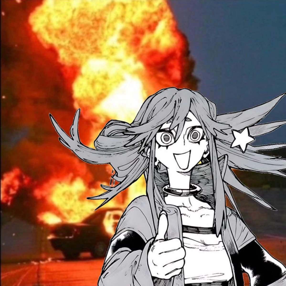 TeamSkullReaper's tweet photo. Kisa on your TL !
( Don’t mind the blown up car💧) https://t.co/ltR7AALUaK