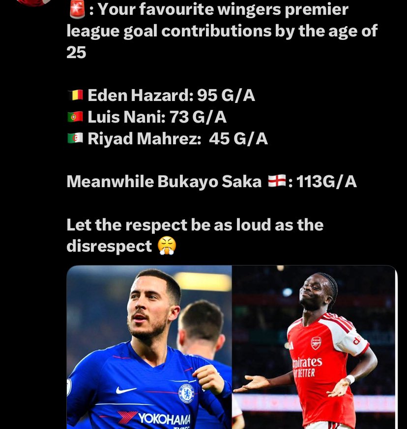Frookcheddar's tweet photo. @Tdiamond36275 @_Teefy_Yamal @iamAbiodunAA Don’t ever disrespect Saka by comparing him to Garnacho. Yamal is good Buh not at the expense of disrespecting Saka and comparing him to whatnots https://t.co/3DlUWccFHI