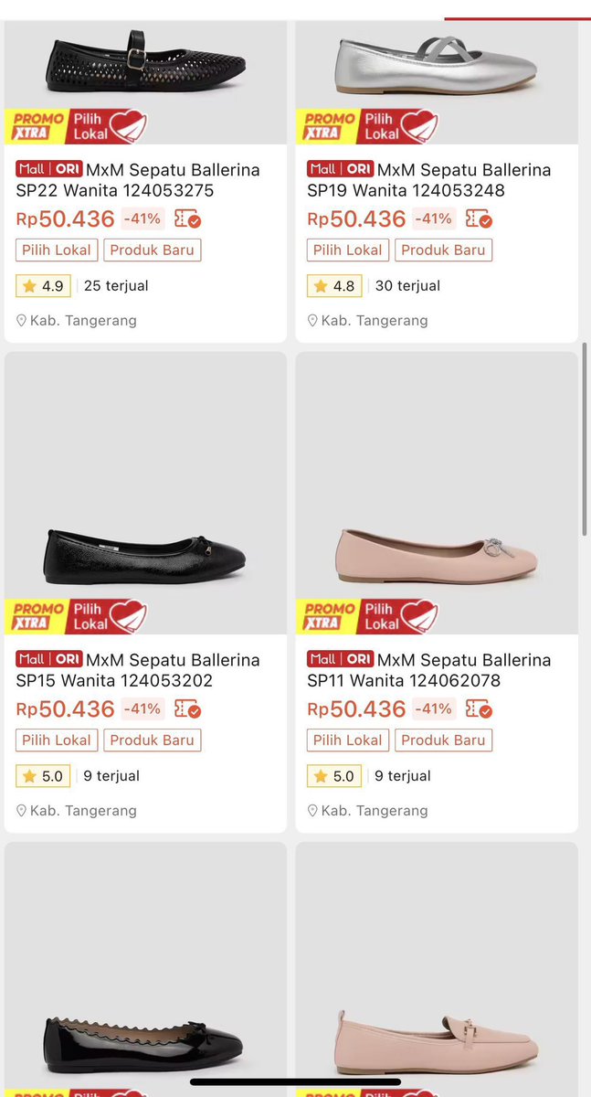 hpdjzz_'s tweet photo. WAIT… INI SELLERNYA SALAH NGASIH HARGA KAH?? AUTO LEMES LIAT FLATSHOES CUMA 50RIBUAN AJA😭❤️ https://t.co/HhFyJGrqm5