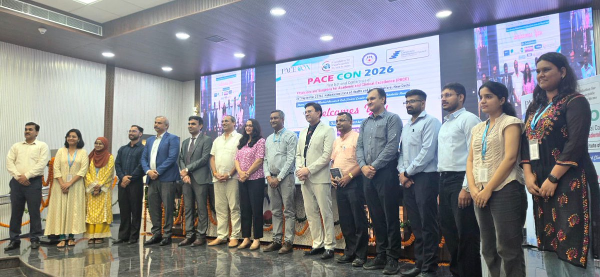 NIHFWofficial's tweet photo. The First National Conference of Physicians and Surgeons for Academic and Clinical Excellence (PACE CON 2026) was held at NIHFW Auditorium, New Delhi, on 26 September 2026, with the theme “Promoting Medical Research and Clinical Cardio-Diabetes and Metabolic Health.”
@DrLahariya https://t.co/ESdcUSHnBM
