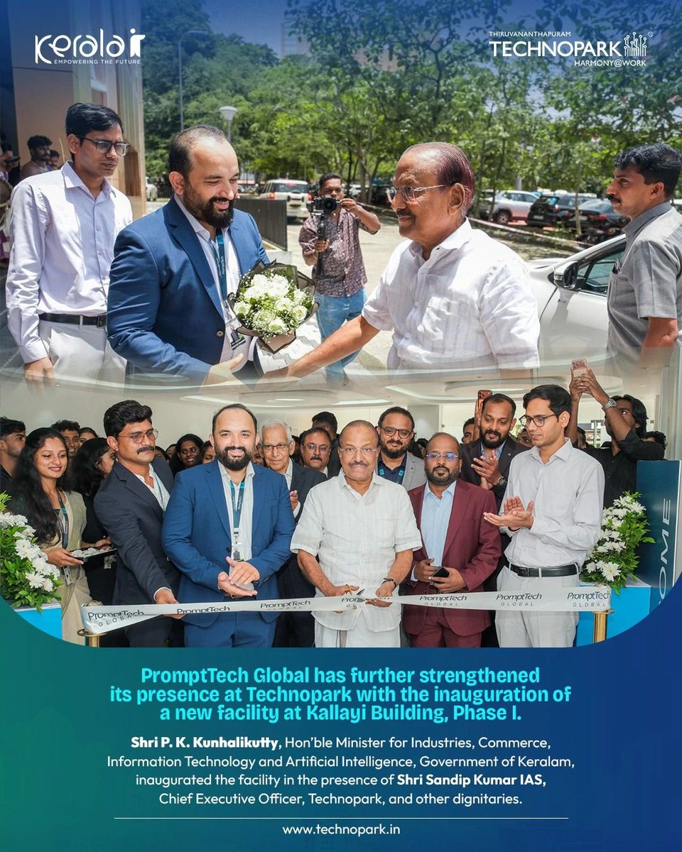 NaFaUpSpo's tweet photo. #PromptTechGlobal has expanded its #Kerala operations with a new facility at Kallayi Building, Phase 1, Technopark, #Thiruvananthapuram.
The expansion adds for its growing global operations as the company builds a technology-driven global #insurance marketplace for enterprises💻 https://t.co/LZr9DQ1Luu