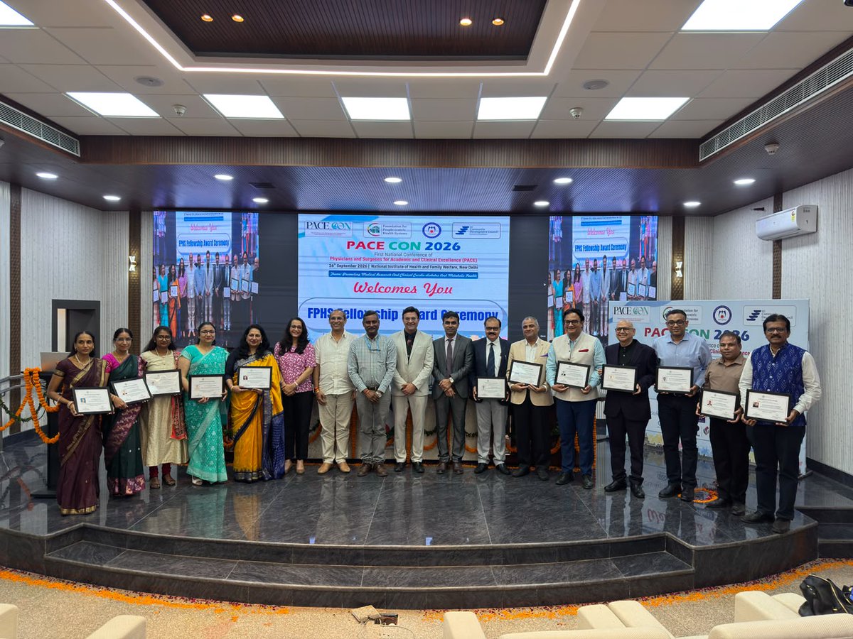 NIHFWofficial's tweet photo. The First National Conference of Physicians and Surgeons for Academic and Clinical Excellence (PACE CON 2026) was held at NIHFW Auditorium, New Delhi, on 26 September 2026, with the theme “Promoting Medical Research and Clinical Cardio-Diabetes and Metabolic Health.”
@DrLahariya https://t.co/ESdcUSHnBM