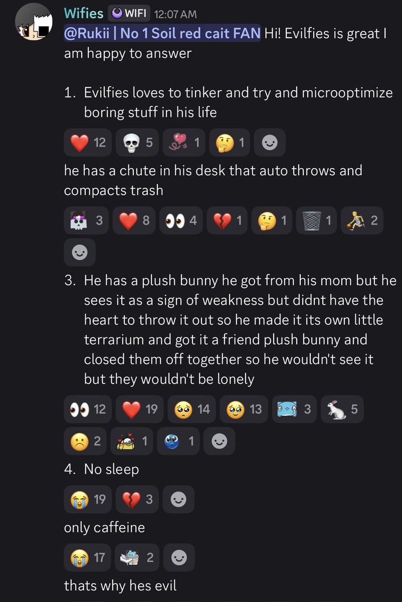 88ology's tweet photo. WE GOT EVILFIES RANDOM LORE 😭 he has a bunny plush…. https://t.co/0zfMwnFDkD