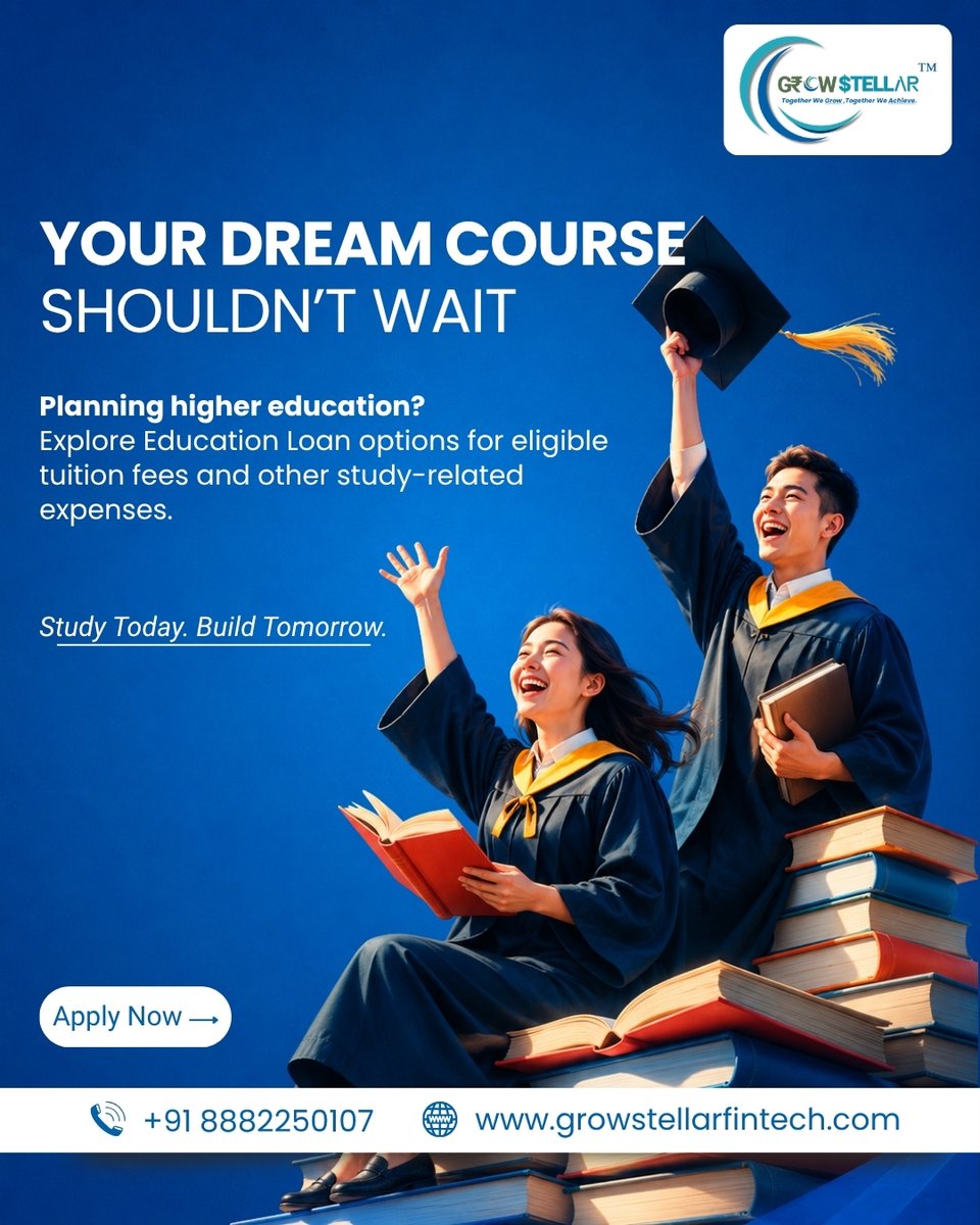 Growstellar06's tweet photo. 🎓 Your Dream Course Shouldn’t Wait.

Planning higher education? Explore Education Loan options for eligible tuition fees &amp; study-related expenses.

📚 Study Today. Build Tomorrow.

📞 +91 88822 50107
🌐 https://t.co/MH9PGkam9Q

#EducationLoan #HigherEducation #StudentLoan https://t.co/4A4tMRT7qn