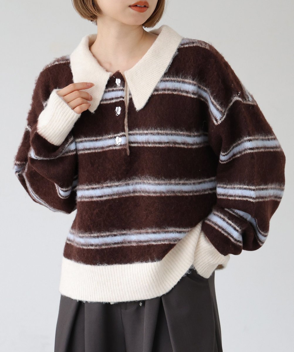 tiptoppocket's tweet photo. 【tiptop】
もちもちとした肌触りで着心地の良いポロ襟ニットプルオーバー

暖かみを感じる起毛加工のニットに、メタリックボタンがアクセント🦢

🛒https://t.co/5QAXtNiSwV

#ZOZOTOWN #秋服 #秋コーデ #秋先取り #トレンド https://t.co/7b2fRBVtTt