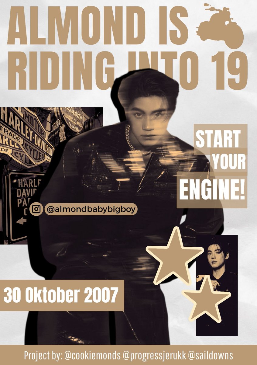 cookiemonds's tweet photo. ROAD TO 19TH! 🏍️✨
​You're invited to Almond's Birthday Coffee Party! Here are the details:

​📍 Nirmana Falatehan, Blok M
🗓️ Sunday, Oct 25th, 2026
⏰ 13:00 - 15:00 WIB

​RSVP 👇🏻
https://t.co/jOUOnP1LPr (Limited quota!)

Project by : @saildowns @progressjerukk @cookiemonds https://t.co/vmWQfF7RhC