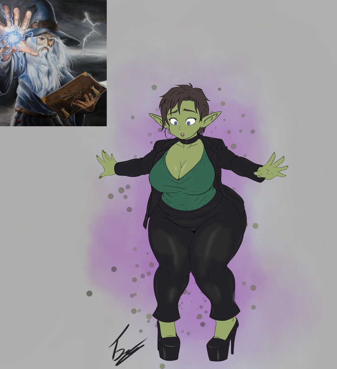 SomewhatDrawer4's tweet photo. Goblin and cowgirl brook https://t.co/lmPfycxQm8